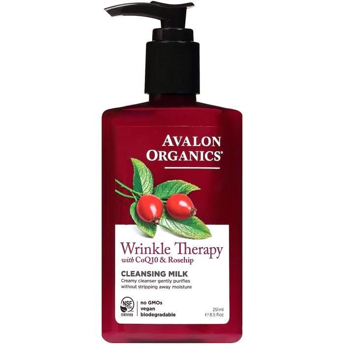 Cleansing Milk Wrinkle Therapy CoQ10 & Rosehip 8.5 Oz Avalon Organics - supplemynts.com