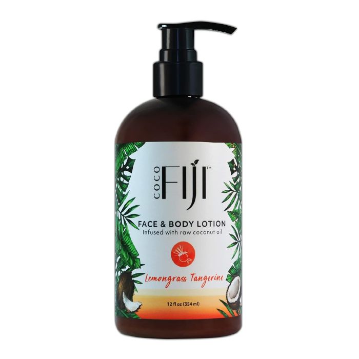Coco Fiji Raw Coconut Oil Face Body Lotion Lemongrass Tangerine 12oz - supplemynts.com