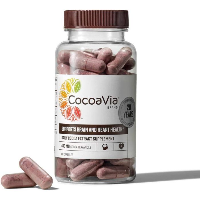 Cocoa Via Heart And Brain Daily Supplement Vegan 60 Capsules - supplemynts.com