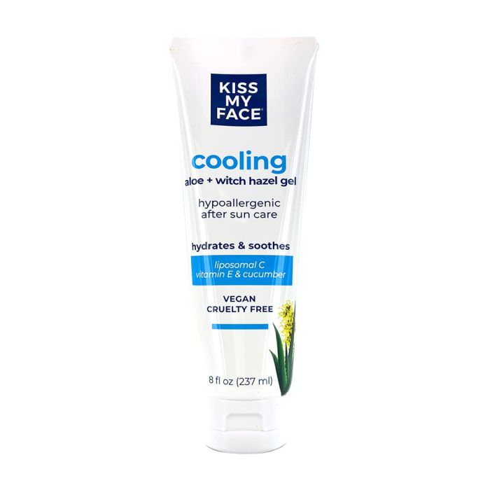 Cooling Aloe Witch Hazel Gel Hypoallergenic 8 Oz Vegan Kiss My Face - supplemynts.com
