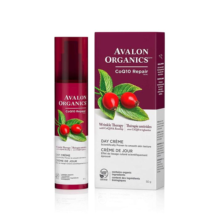 Day Crème Wrinkle Therapy CoQ10 Rosehip 1.75 Oz Avalon Organics - supplemynts.com