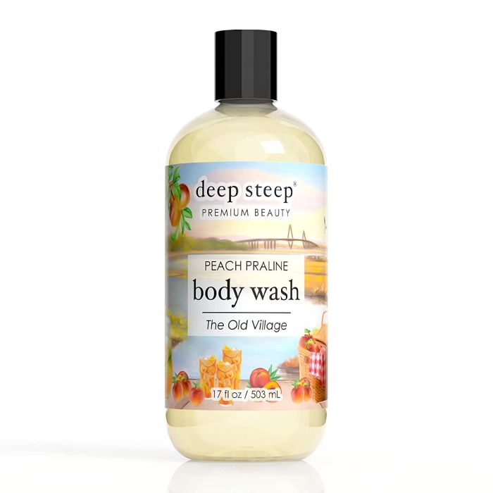 Deep Steep Premium Beauty Peach Praline Body Wash 17 Oz Vegan - supplemynts.com