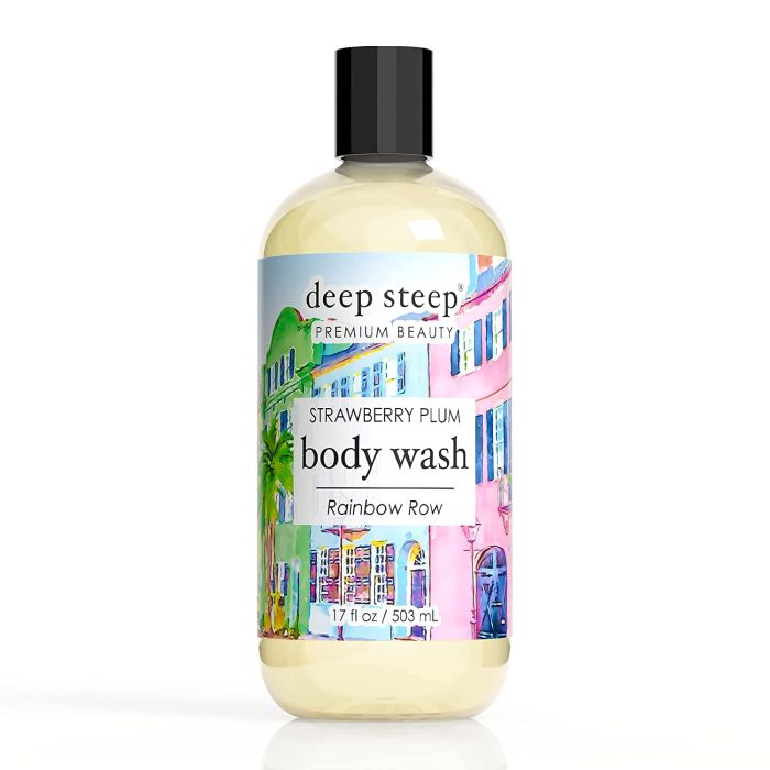 Deep Steep Premium Beauty Strawberry Plum Body Wash 17 Oz Rainbow Row - supplemynts.com