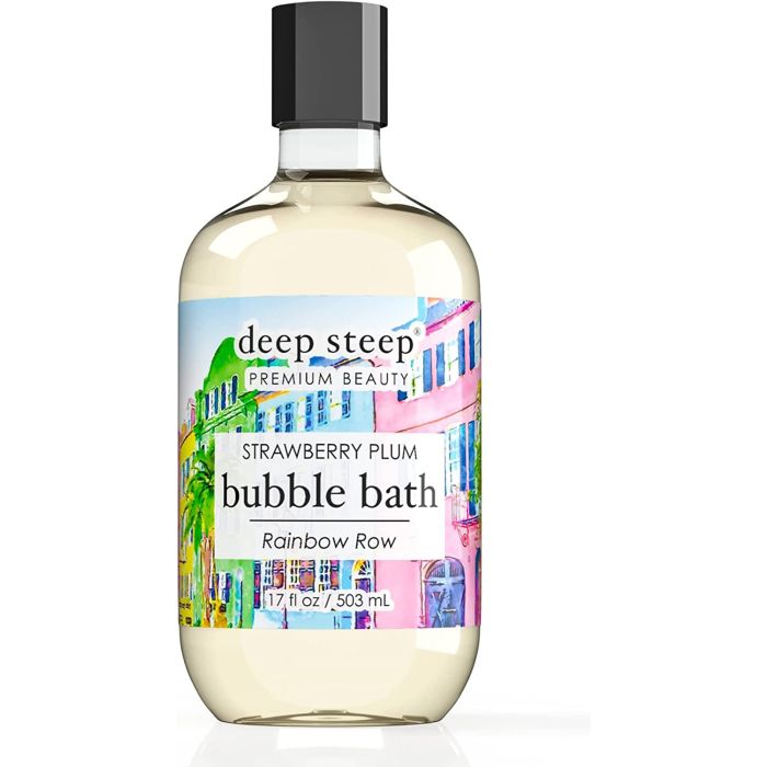 Deep Steep Premium Beauty Strawberry Plum Bubble Bath 17Oz Rainbow Row - supplemynts.com