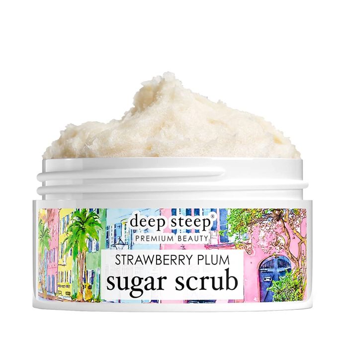 Deep Steep Premium Beauty Strawberry Plum Sugar Scrub 8 Oz Rainbow Row - supplemynts.com