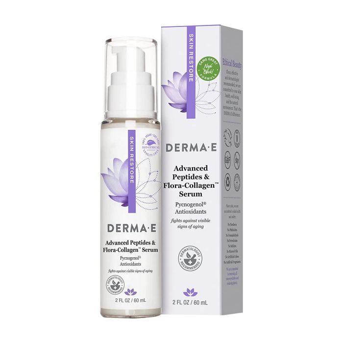 Derma E Advanced Peptides Flora Collagen Serum 2 Oz Vegan - supplemynts.com