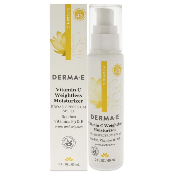 Derma E Vitamin C Weightless Moisturizer SPF 45 2oz Cruelty Free - supplemynts.com
