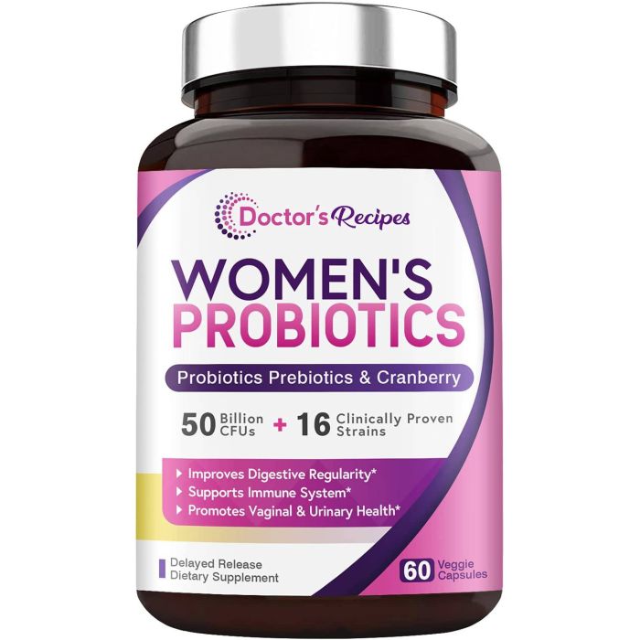 Doctor's Recipes Women’s Probiotic Dietary Supplement 60 Veggie Caps - supplemynts.com