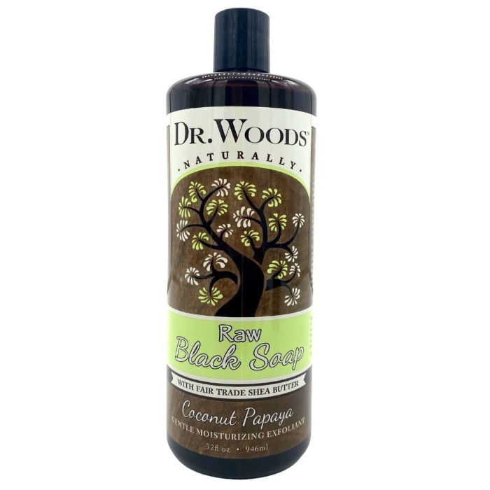 Dr. Wood Moisturizing Liquid Raw Black Soap Coconut Papaya 32 Oz - supplemynts.com