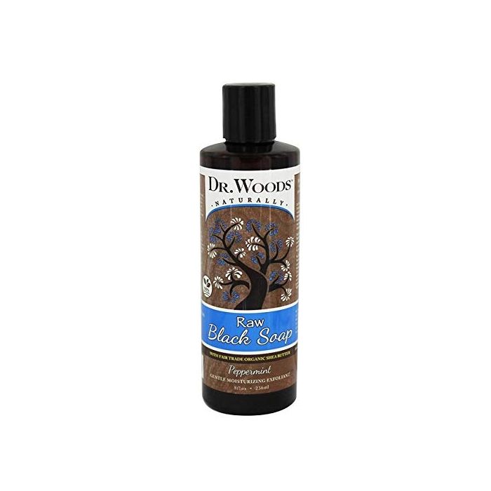 Dr. Wood Moisturizing Liquid Raw Black Soap Peppermint Shae Butter - supplemynts.com