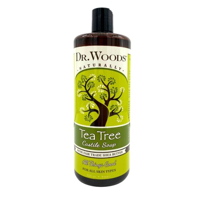 Dr. Wood Pure Tea Tree Castile Soap Shea Butter 32 Oz All Skin Types - supplemynts.com