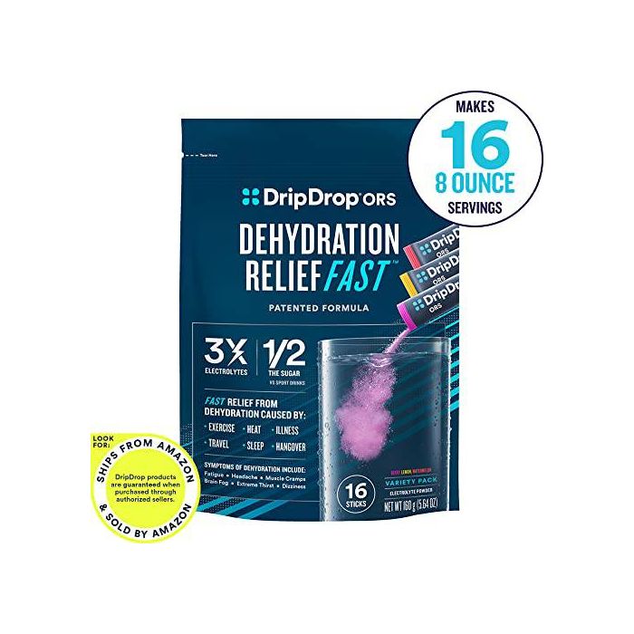 Dripdrop Dehydration Relief Fast Watermelon Berry Lemon Variety Pack - supplemynts.com