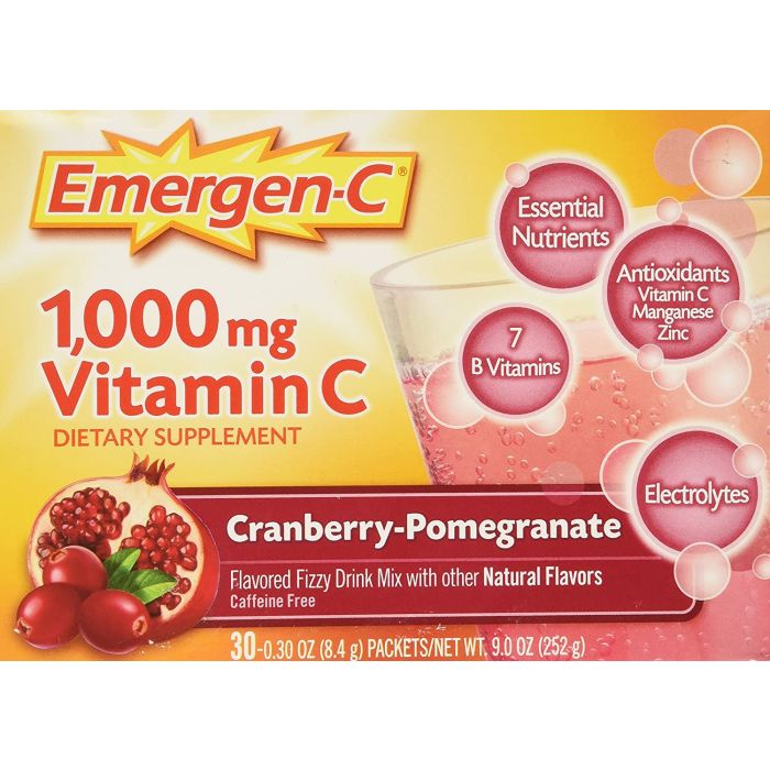Emergen-C 1000mg Vitamin C Powder Cranberry Pomegranate 30 Cnt 0.30oz - supplemynts.com