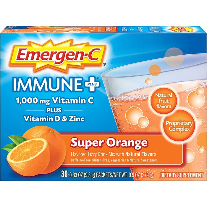 Emergen-C Immune Plus 1000mg Vitamin C Powder Mix 30 Cnt 0.33 Oz - supplemynts.com
