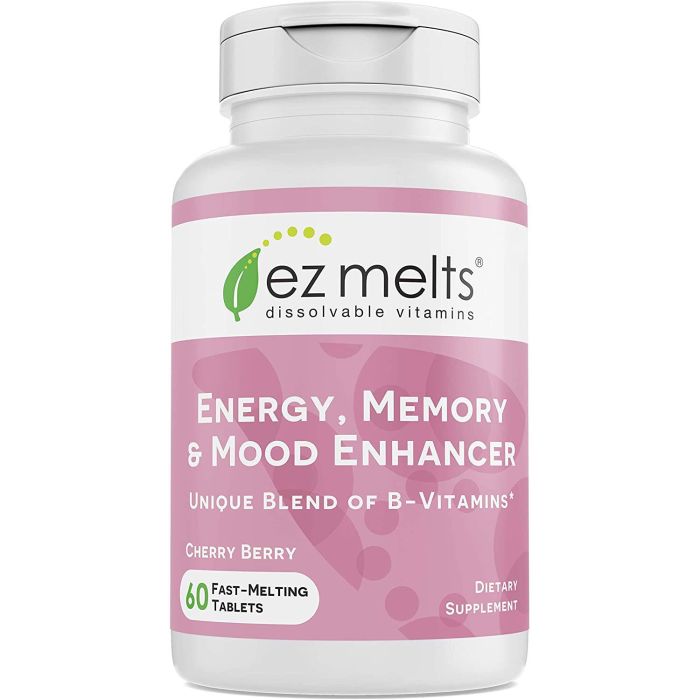 Energy Memory And Mood Enhancer 60 Fast Dissolve Tablets Ez Melts - supplemynts.com