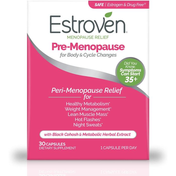 Estroven Pre Menopause Relief For Body Cycle Changes Herbal 30 Caps - supplemynts.com