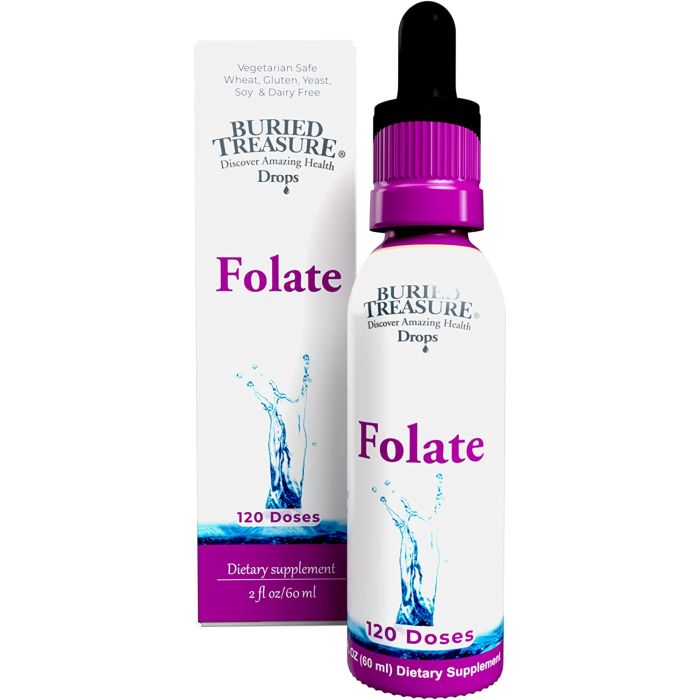 Folate Drops 120 Doses Metabolic Health Support Buried Treasure - supplemynts.com