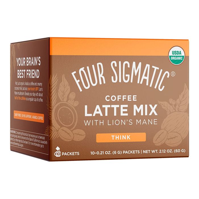 Four Sigmatic Coffee Latte Mix Lion's Mane 10  Servings Gluten Free - supplemynts.com