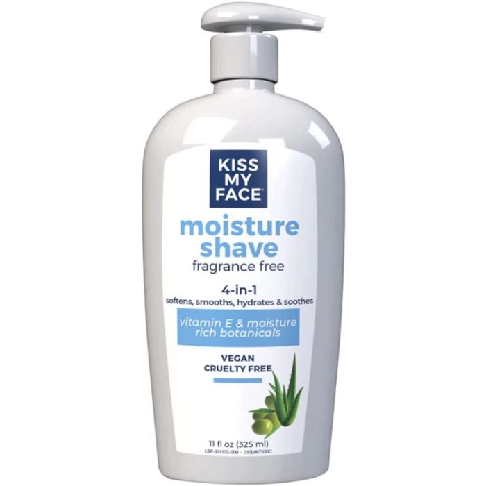 Fragrance Free 11 Oz Moisture Shave Cream 4 In 1 Vegan Kiss My Face - supplemynts.com