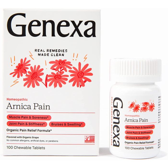 Genexa Arnica Pain Organic Pain Relief Formula 100 Chewable Tablets - supplemynts.com