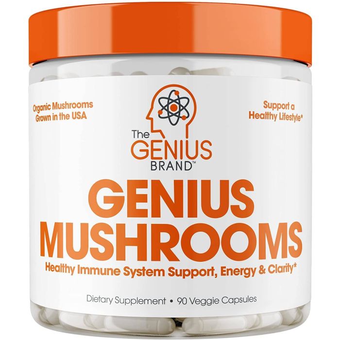 Genius 90 Veggie Pills Mushroom Immune System Booster - supplemynts.com