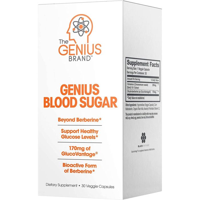 Genius Blood Sugar Support 30 Veggie Caps Beyond Berberine - supplemynts.com