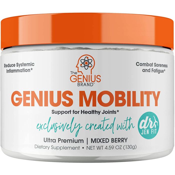 Genius Mobility Natural Joint Support Supplement Powder 4.59 Oz - supplemynts.com