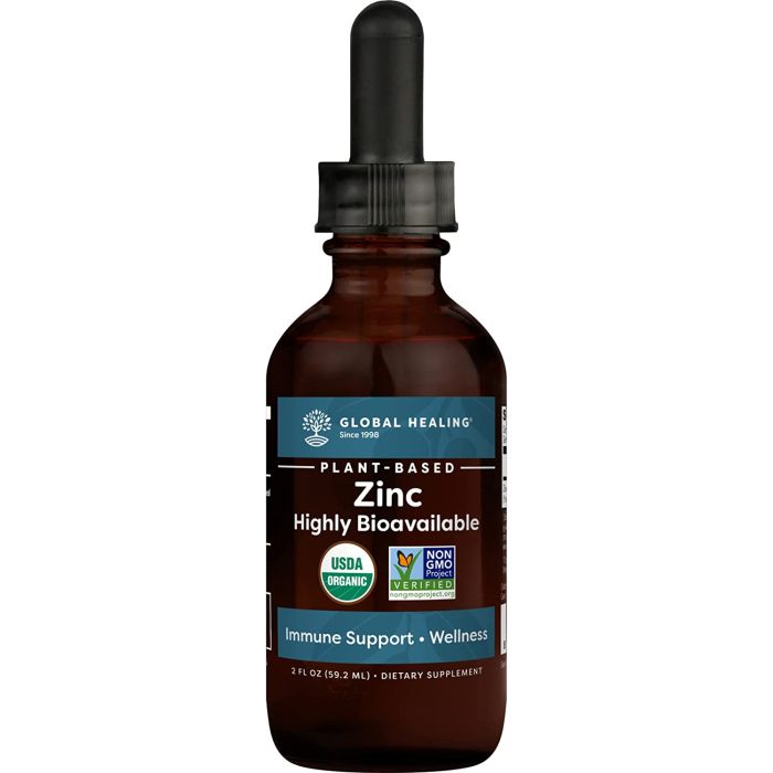 Global Healing Plant Based Liquid Zinc 2 Oz Immune Support Vegan - supplemynts.com