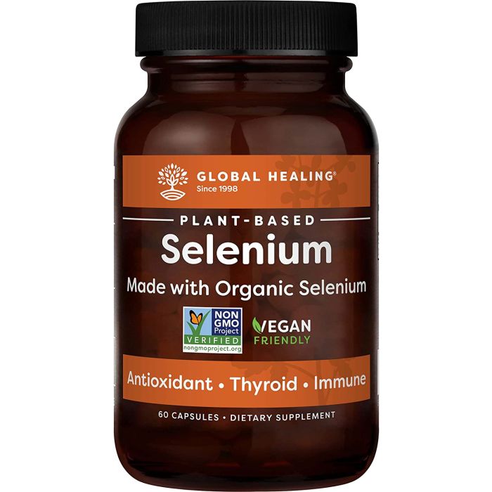 Global Healing Vegan Selenium 60 Capsules Immune Support Supplement - supplemynts.com