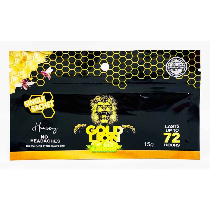 Gold Lion Honey Sachet 15g Male Enhancement Lemon - supplemynts.com