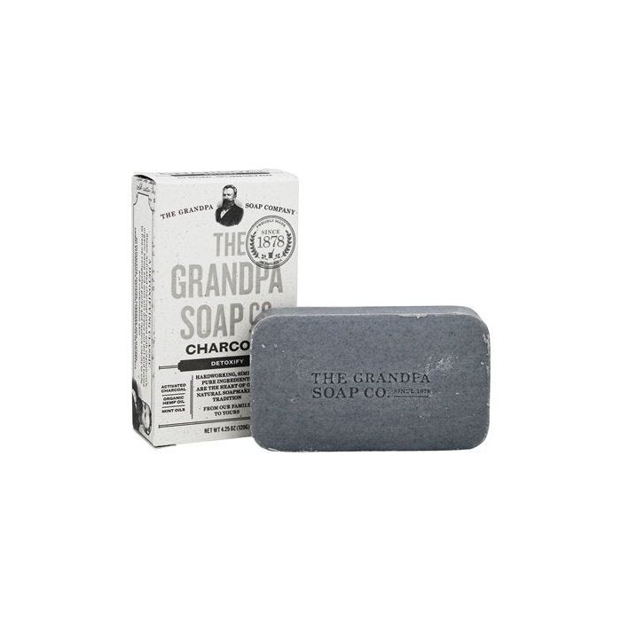Grandpa Soap Charcoal Bar Soap 4.25 Oz Detoxify Vegan Paraben Free - supplemynts.com