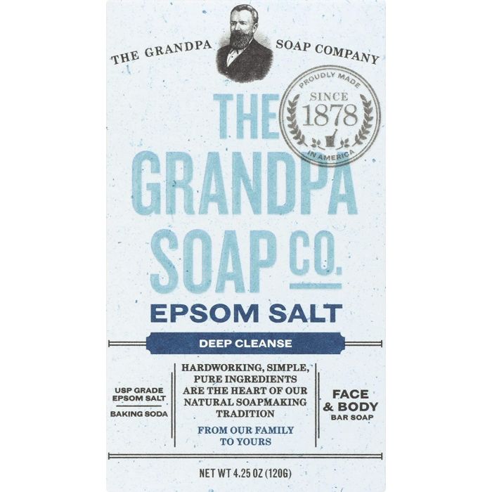 Grandpa Deep Cleanse Epsom Salt Bar Soap 4.25 Oz Vegan Cruelty Free - supplemynts.com