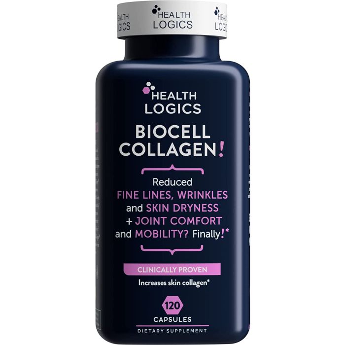 Health Logics BioCell Collagen Joint Skin Support 120 Capsules - supplemynts.com