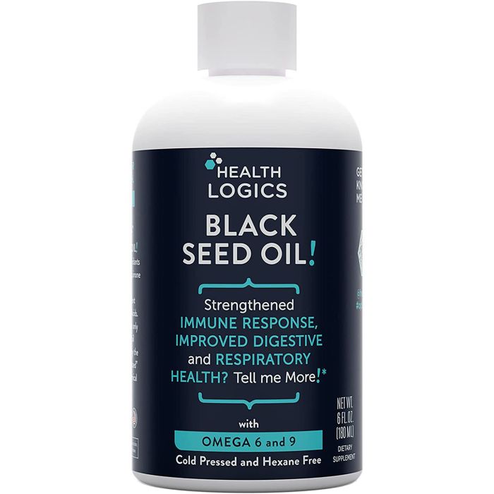 Health Logics Black Seed Oil Cold Pressed Immune Support 6 Oz - supplemynts.com