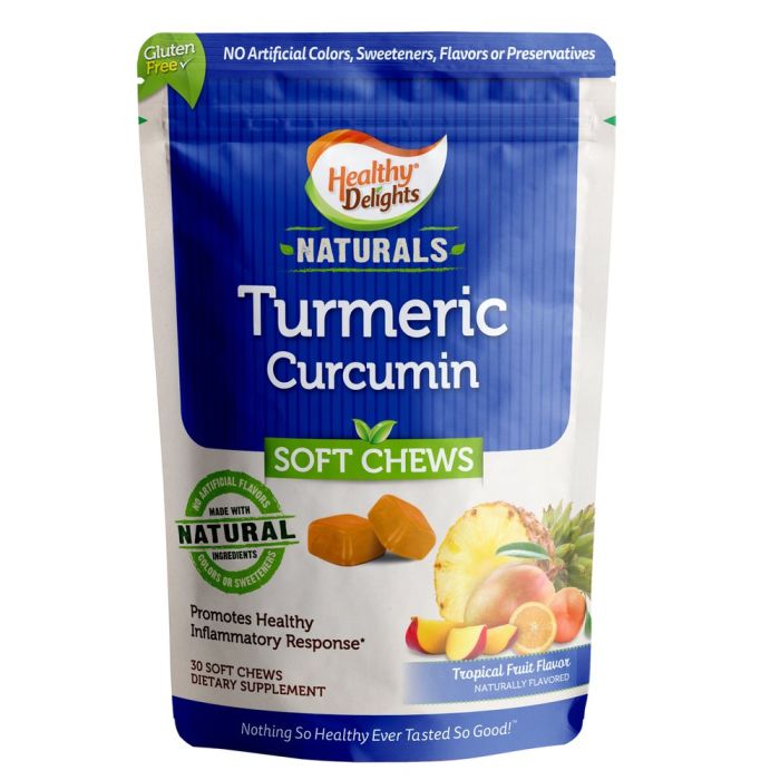 Healthy Delights Turmeric Curcumin 30 Soft Chews Natural Ingredients - supplemynts.com