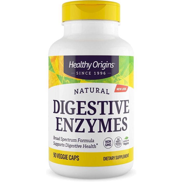 Healthy Origins Digestive Enzymes Veggie Caps Broad Spectrum Formula - supplemynts.com