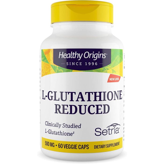 Healthy Origins L Glutathione Reduced 500mg Veggie Caps Antioxidant - supplemynts.com