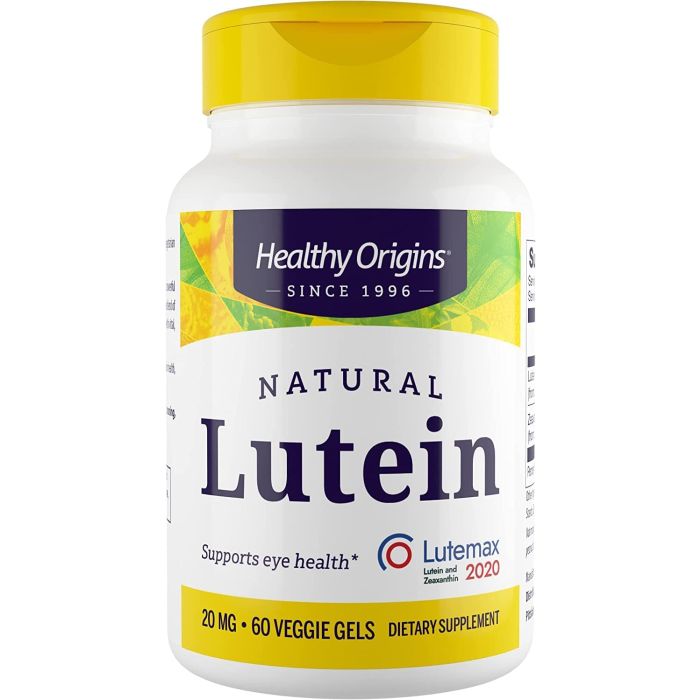 Healthy Origins Lutein 20mg Veggie Gels Eye Support Vegan Non GMO - supplemynts.com