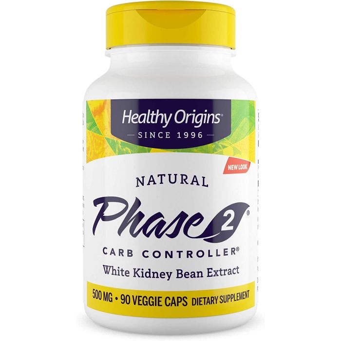 Healthy Origins Phase 2 Carb Controller 500mg 90 Veggie Capsules - supplemynts.com