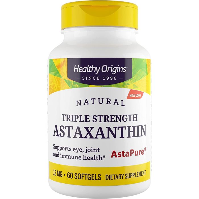 Healthy Origins Triple Strength Astaxanthin 12mg Softgels - supplemynts.com