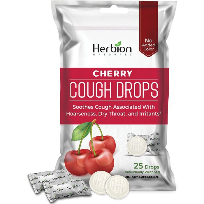 Herbion Naturals Cherry Flavored Cough Drops 25 Count Bag Not Colored - supplemynts.com