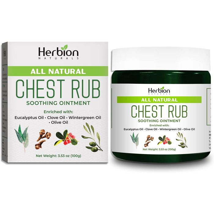 Herbion Naturals Chest Rub Soothing Ointment 100g Reduces Muscle Aches - supplemynts.com