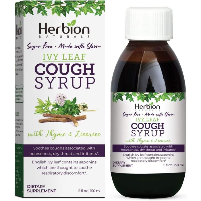 Herbion Naturals Ivy Leaf Cough Syrup Sugar Free 5 Oz Soothes Throat - supplemynts.com
