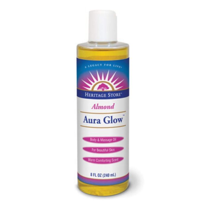 Heritage Store Aura Glow Almond Body Oil 8 Oz All Skin Types - supplemynts.com