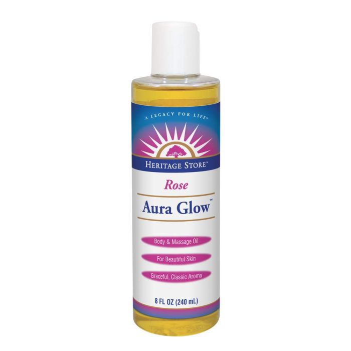 Heritage Store Aura Glow Rose Body Oil 8oz All Skin Types Cruelty Free - supplemynts.com