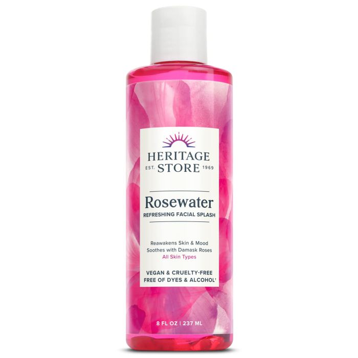Heritage Store Rosewater Refreshing Facial Splash All Skin Types 8 Oz - supplemynts.com