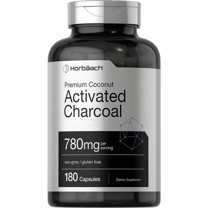Horbaach Activated Charcoal 780mg Gluten Free Non GMO 180 Capsules - supplemynts.com