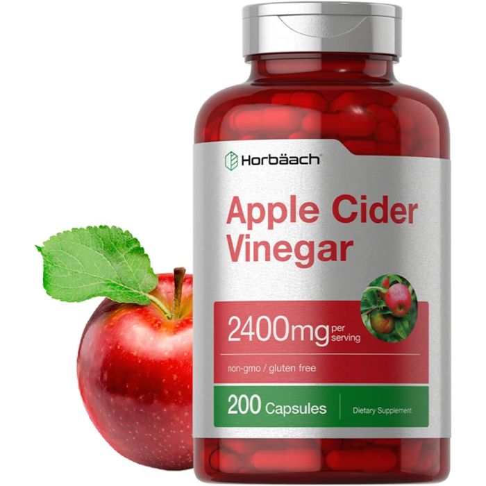 Horbaach Apple Cider Vinegar 2400mg 200 Capsules Gluten Free - supplemynts.com