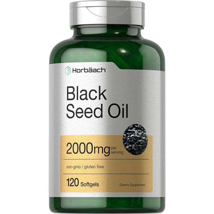 Horbaach Black Seed Oil 2000mg Gluten Free Cold Pressed 120 Softgels - supplemynts.com