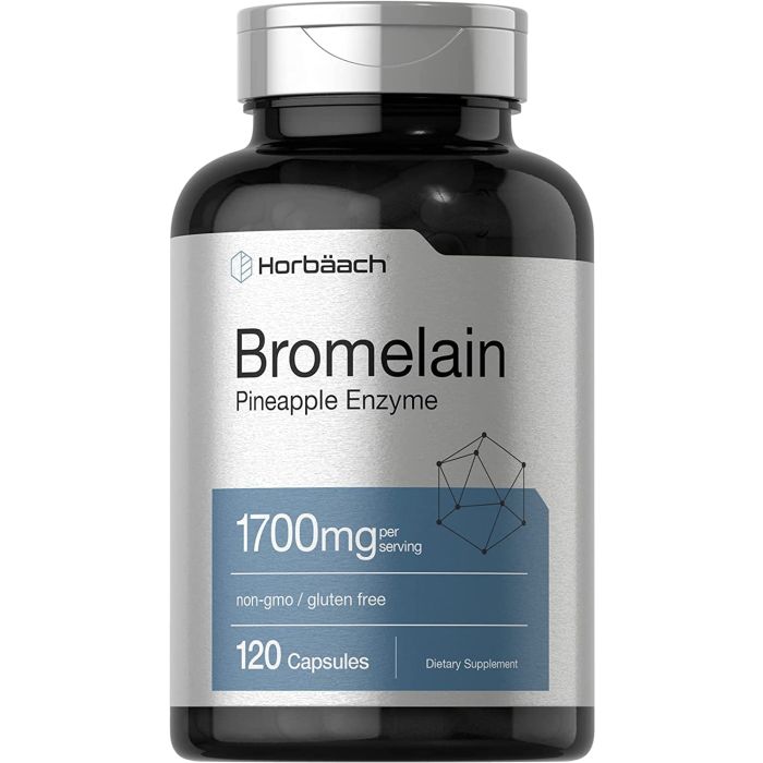 Horbaach Bromelain Pineapple Enzyme 1700 mg 120 Caps Gluten Free - supplemynts.com